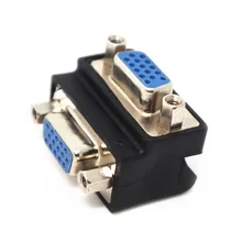 

2PCS/lot 90 Degree Right Angle 15Pin Female to Female VGA Extender Adapter for Monitor Connector