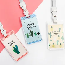 Чехол для карт с изображением кактуса, автобуса, удостоверения личности, значок, банк, кредитный бизнес держатель для карт, ремешок, Обложка для хранения, офисные принадлежности, Канцтовары