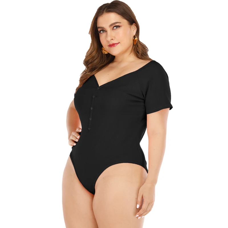 الأبيض أزرار Bodycon داخلية زائد حجم مثير إمرأة ارتداءها يتأهل يوتار الجسم قمم بسط الصلبة داخلية