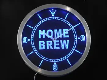 

nc0456 Home Brew Bar Beer Club Wine Neon Sign LED Wall Clock