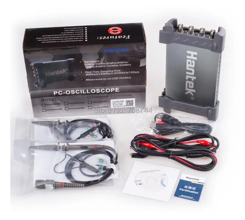 Hantek официальный 6254BD 4 канала 250 МГц полоса пропускания Osiclloscope цифровой USB ПК