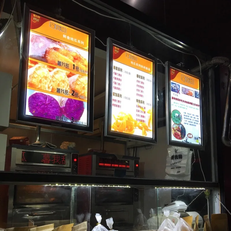 5PCS Slim Snap Aluminum Frame LED Illuminated Menu Board ...
