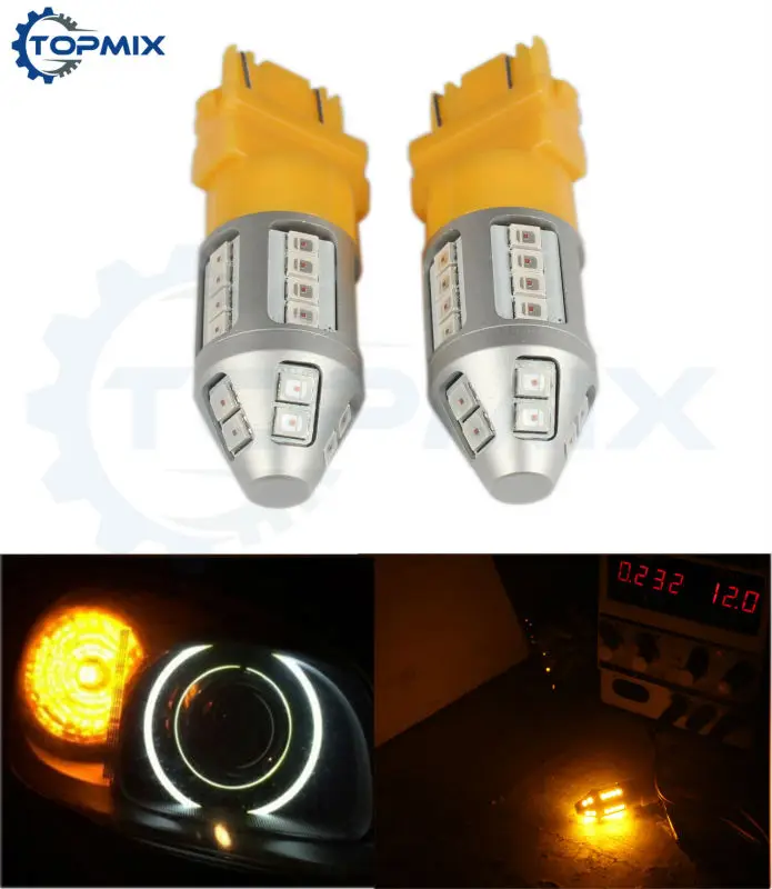 3157-ZD-30LED2835-Y Car LED Turn signal Light Yellow 2