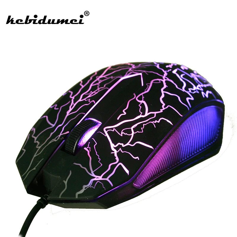 kebidumei 2400 DPI 3 Buttons LED USB Wired Computer Mouse Professional