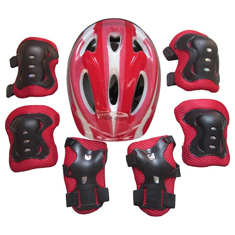 Lot 7x Child Roller Skating Bike Helmet Knee Wrist Guard Elbow Pad Set Practical