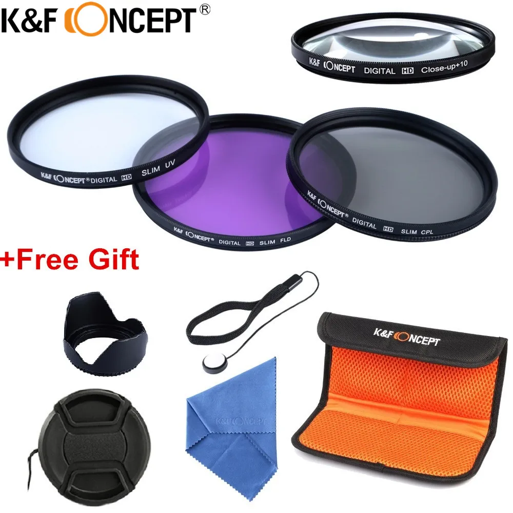 K&F CONCEPT UV CPL FLD Camera Lens Filter 52/55/58/67mm Close up+10