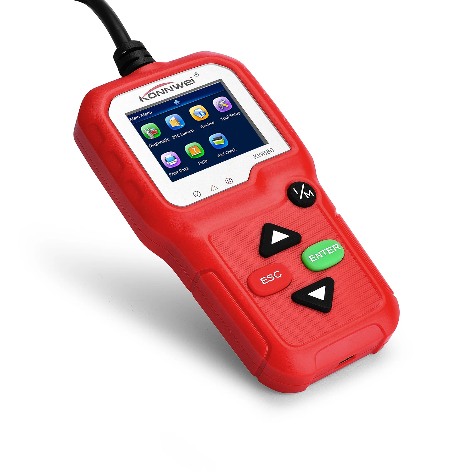 KW680 красный OBD2 сканер OBD Автомобильный диагностический инструмент считывание