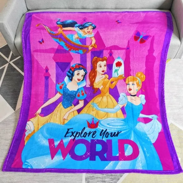 Disney милый розовый цвет фуксии супер мягкий флис плюшевое одеяло пледы Чехлы для маленьких девочек детей на кровать диван 117X152 см - Цвет: princess