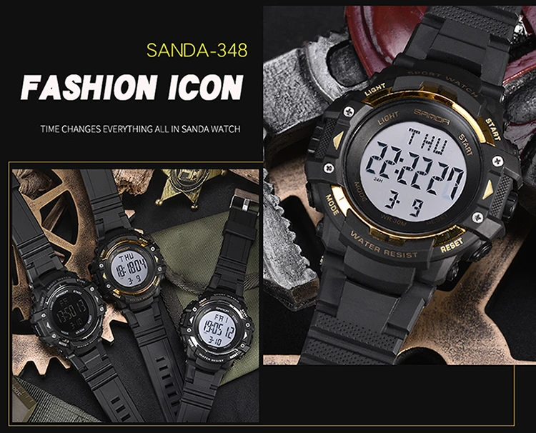 SANDA популярный светодиодный цифровой детский часы для девочек и мальчиков, многофункциональные электронные спортивные наручные часы с подсветкой и будильником, подарок-сюрприз