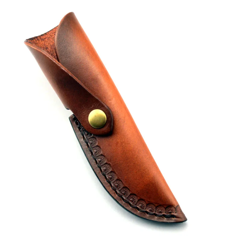 

1PC Brown Cowhide Knife Scabbard Cover Genuine Leather Small Straight knife Leather Scabbard Knife Leather Case Accessories