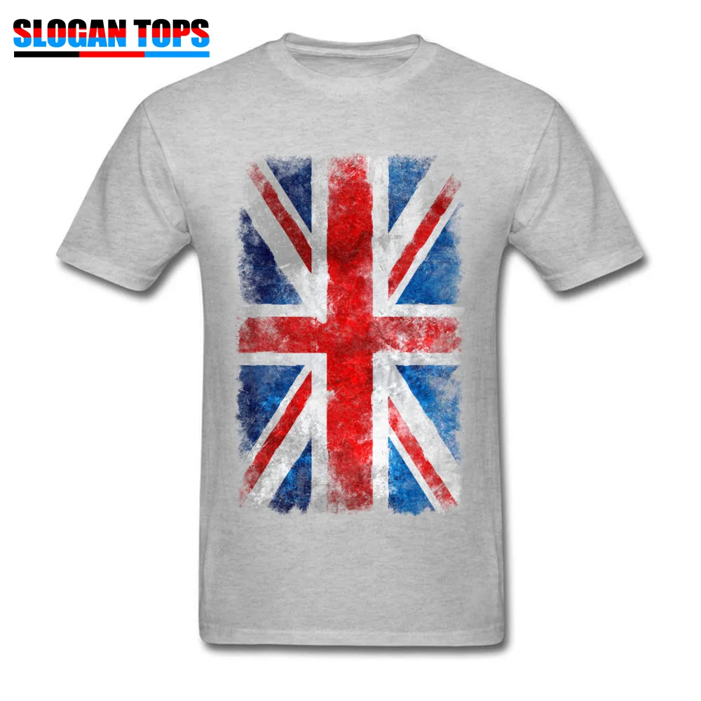 Union Jack Vintage O Neck T-Shirt Summer Tees Short Sleeve New Coming All Cotton Casual Clothing Shirt Funny Men Union Jack Vintage grey
