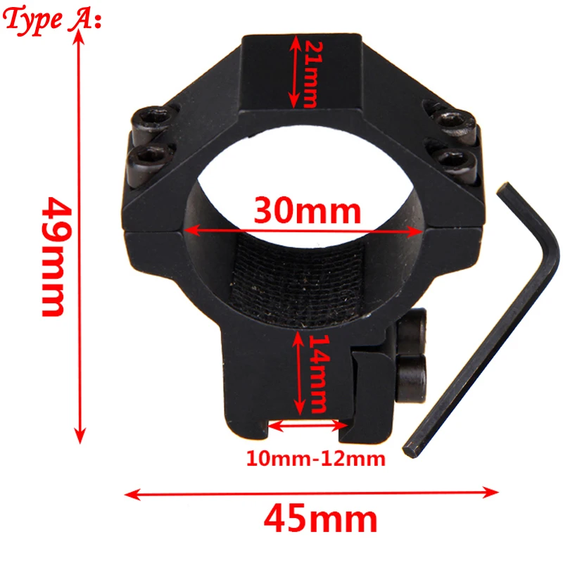 Rifle Scope Mount Rings 20/11mm Dovetail Rail 30mm 25mm Ring Hi Low