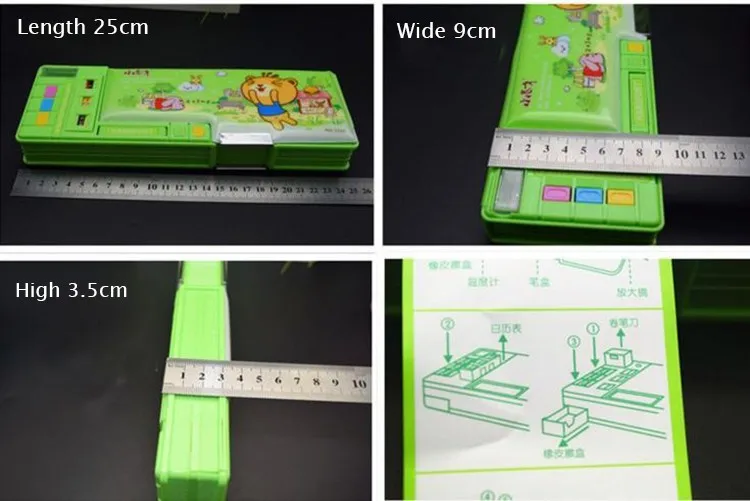 Школьный милый чехол-карандаш для студентов, двухсторонний пластиковый автоматический креативный Подарочный ящик для хранения канцелярских принадлежностей 25*9*3,5 см, 4 цвета
