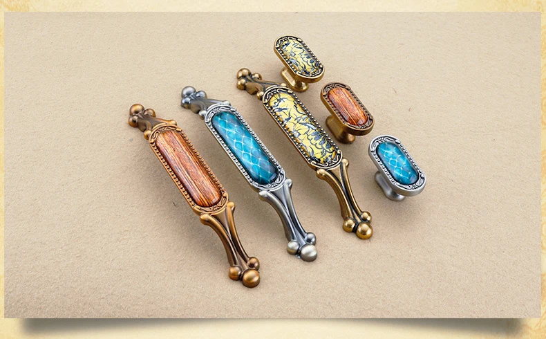 KAK Vintage Crystal Cabinet Knobs and Handles European Drawer Knobs Kitchen Handle Cupboard Door Pulls Furniture Handle Hardware