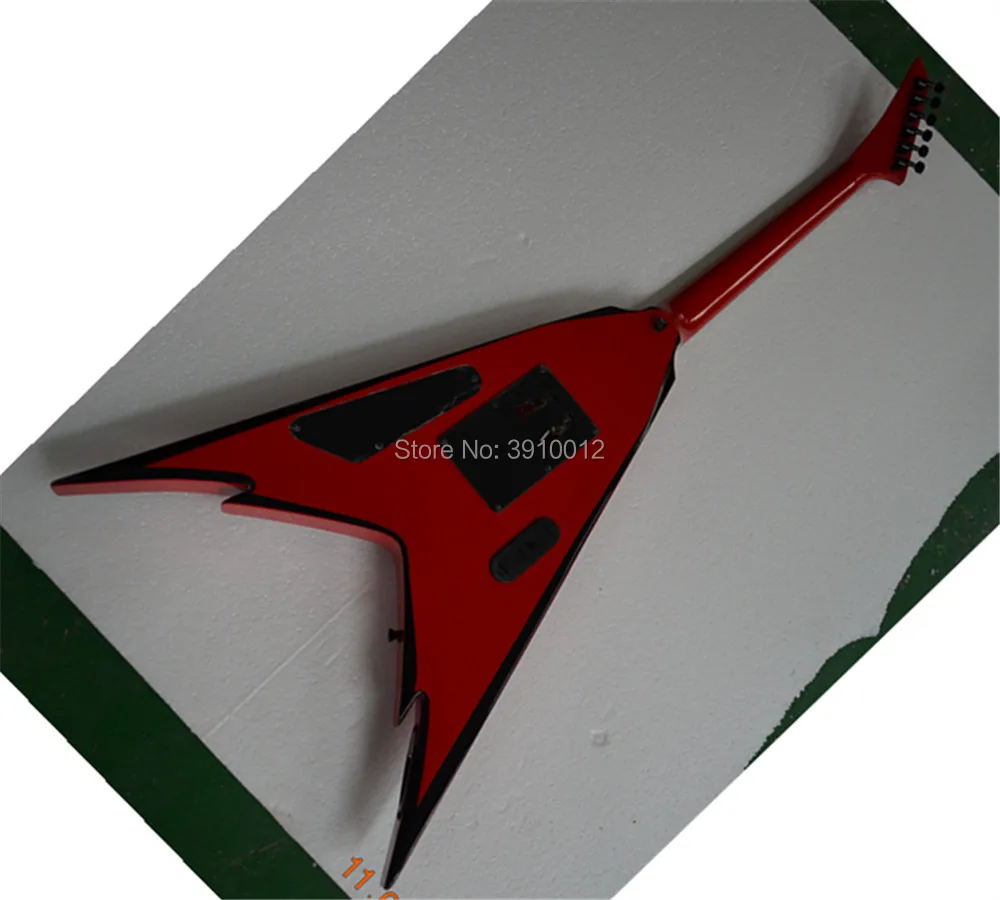 High quality Jackson PDX-2 Demmelition King Flying V Red Electric Guitar  EMG Pickups Floyd Rose Tremolo