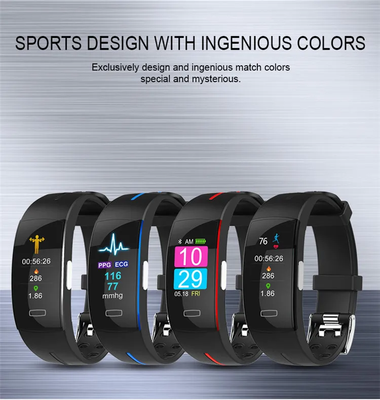 Monitor de Freqüência Relatório do Tempo Ppg + Ecg Vwar Banda Inteligente Preciso Cardíaca Pressão Arterial Monitor Relógios Pulseira pk Fitbits 2020 Vf2 15 Eletrônicos
