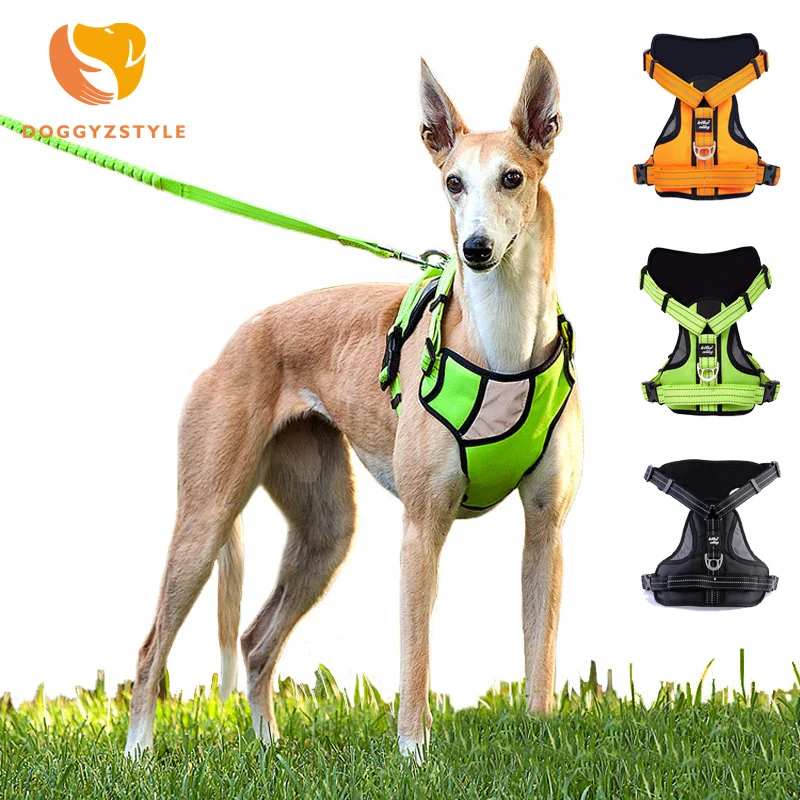 DOGGYZSTYLE Reflective Nylon Large Dog Harness 3Colors Strong Pet