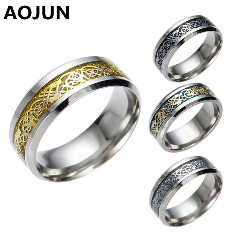 aojun 8mm stainless steel rings fashion men women wedding engagement rings mens punk party geometric patterns - Wedding Rings Mens aojun 8mm stainless steel rings fashion men women wedding engagement rings mens punk party geometric patterns - Wedding Rings Mens