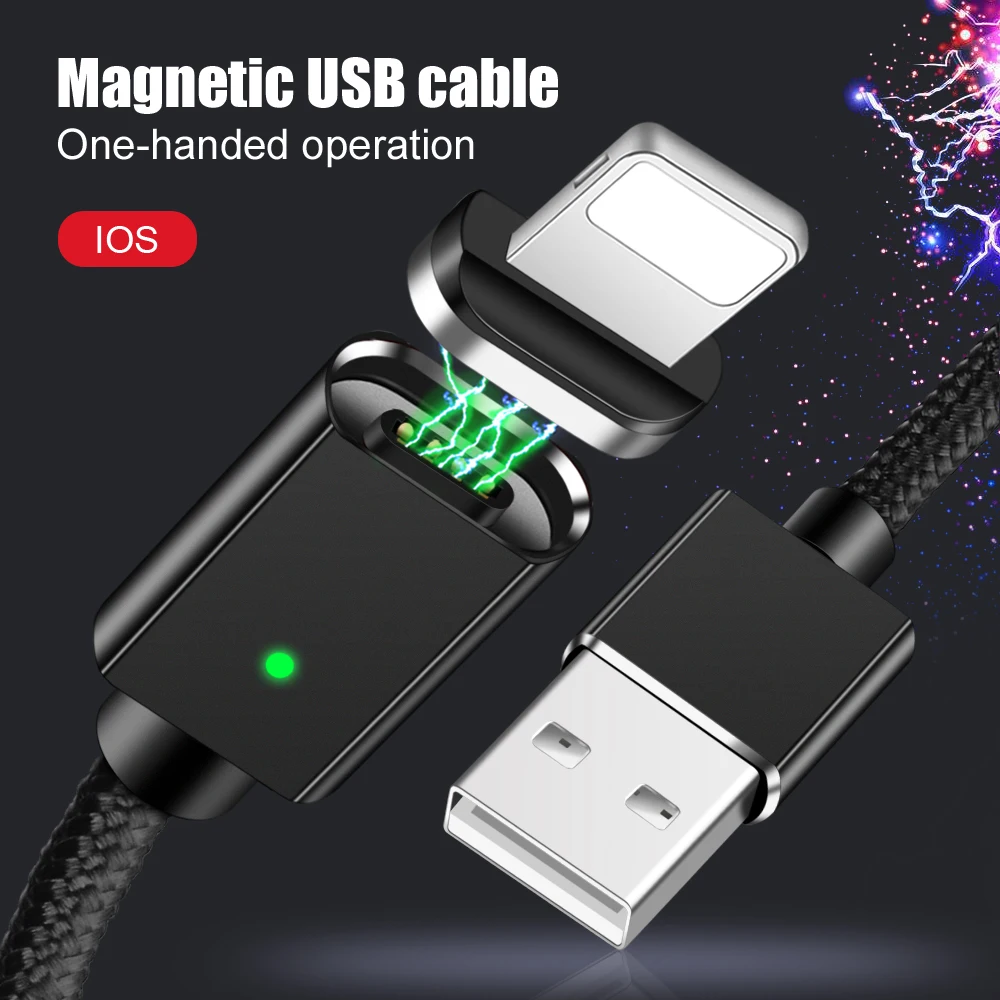 أولاف المغناطيسي 3A سريع شحن USB كابل بيانات شاحن آيفون 6 6 S 7 8 زائد X XR XS ماكس باد المحمول شاحن USB للهاتف محول