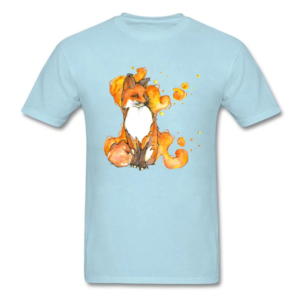 Company Mens T-Shirt Round Neck Short Sleeve 100% Cotton Sitting Fox Tees Design Top T-shirts Drop Shipping Sitting Fox light