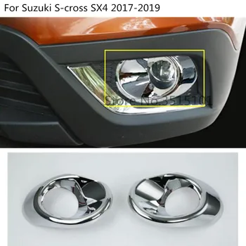 

Car front fog light lamp frame styling ABS Chrome cover trim part moulding 2pcs For Suzuki S-cross SX4 2017 2018 2019 2020