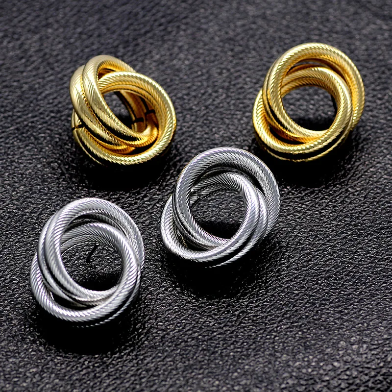 EC340 серьги гвоздики для девушек Brinco Pendientes Bijoux вращающиеся золотистые/Серебристые