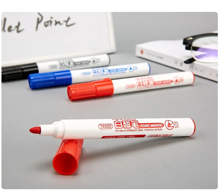 2 Slim Thin Nib Dry Wipe Marker Pens 2mm For Memo White Board 