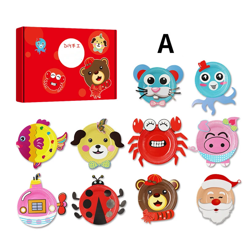 Creative-Children-s-Cute-Corlorful-Cartoon-DIY-Educational-toy-Paper-Plate-Sticker-Kindergarten-Baby-Fun-Handmade