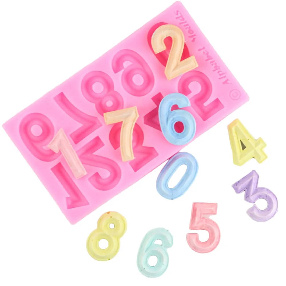 

3D Number 0-9 Digital Silicon Chocolate Party Cake Decorating Tools DIY Baking Fondant Silicone Mold