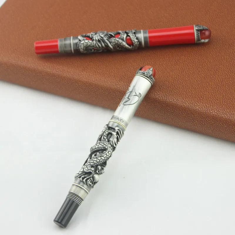 Роскошные подарочные ручки набор Jinhao высокое качество Дракон роллербол ручка с оригинальным корпусом металлические шариковые ручки для Рождественский подарок