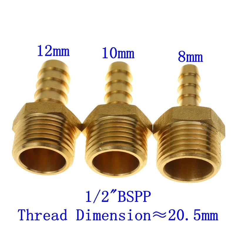 Латунный шланг хвостовик штуцер водяного воздушного топлива 6 мм 8 мм 10 мм 12 мм шланг ID* 1/" 1/4" 3/" 1/2" BSP Мужской