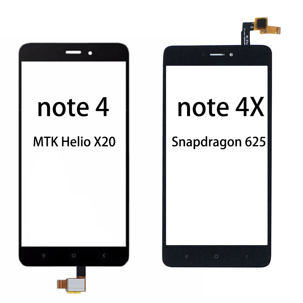 Xiaomi Redmi Note 4 сенсорный экран дигитайзер Передняя стеклянная панель Note4 Pro 4X для MTK