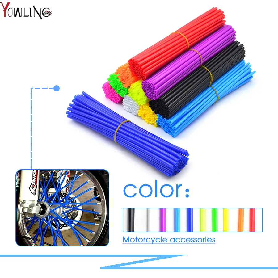72 pcs Universal Moto Dirt Bike Enduro Off Road Wheel RIM Spoke Skins covers for Suzuki DR Z400 rm X250 Kawasaki KX 500 450 KL X