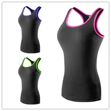 Женский жилет для йоги и бега I-shaped жилет быстросохнущая спортивная одежда фитнес-футболка гимнастическая майка сшивание цвета 3 варианта