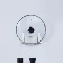 Shelf Household Pot Rack Wall Hanging Free Punching Pot Lid Shelf Kitchen Supplies Shelf Lid Storage Rack Multifunctional