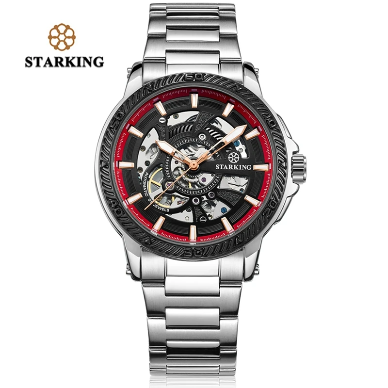 

STARKING Luxury Watch Men's Luminous Pointer Function Automatic Mechanical Watch Men Clock Man Stainless Steel Reloj Hombre 2018