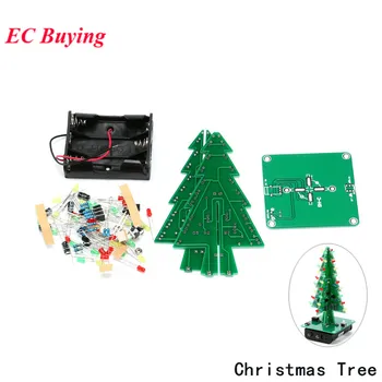

5PCS Three-Dimensional 3D Christmas Tree LED DIY Kit Red/Green/Yellow 3mm LED Flash Circuit Kit Electronic Suite Christmas Gift