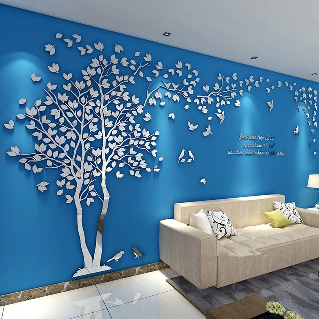 Stickers Muraux Arbre Cadre de Photo Stickers 3D DIY Mural Autocollants  Arts Décoration de la Maison