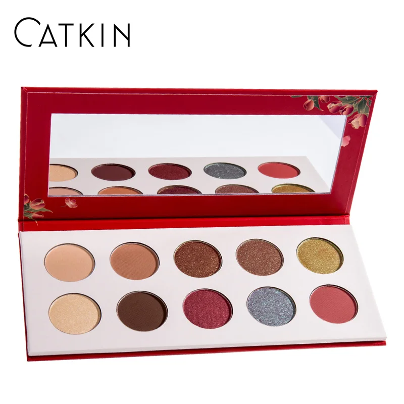 CATKIN Allure 10 цветов Тени для век натуральные цвета чистые и полупрозрачные гладкие и изысканные Пудровые текстуры стильные дымчатые глубокие тени для век