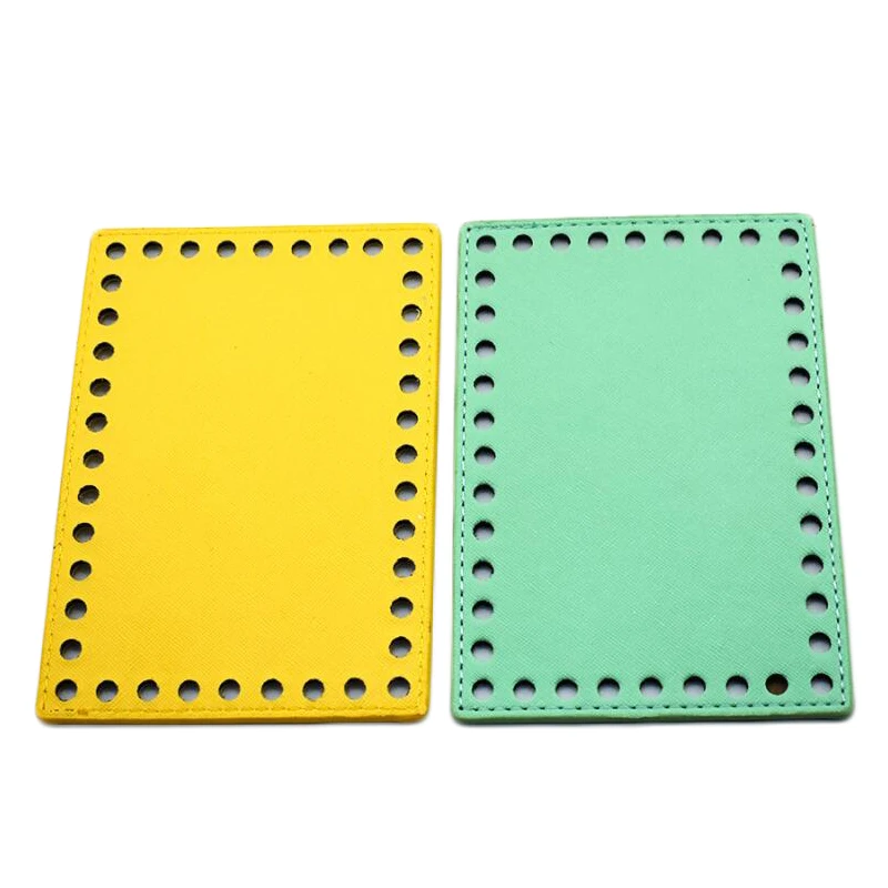 

10pcs Bottoms for Knitting Bag Patent Leather Bag Accessories Rectangle Bottom with Holes DIY Handmade Bags Bottom 16x11cm