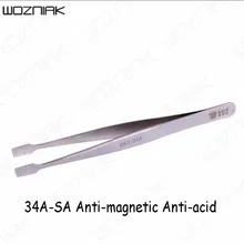 Wozniak плоская 34A-SA Антимагнитная антикислотная качественная нержавеющая сталь пинцет штамп зажим