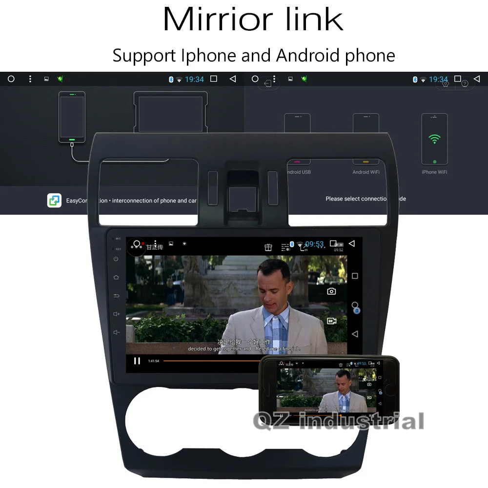 Best QZ Industrial HD 9inch Android 8.1 T3 for Subaru WRX Forester 2014-2016 Car DVD Player with Canbus GPS 3G 4G Radio Navi WIFI RDS 8