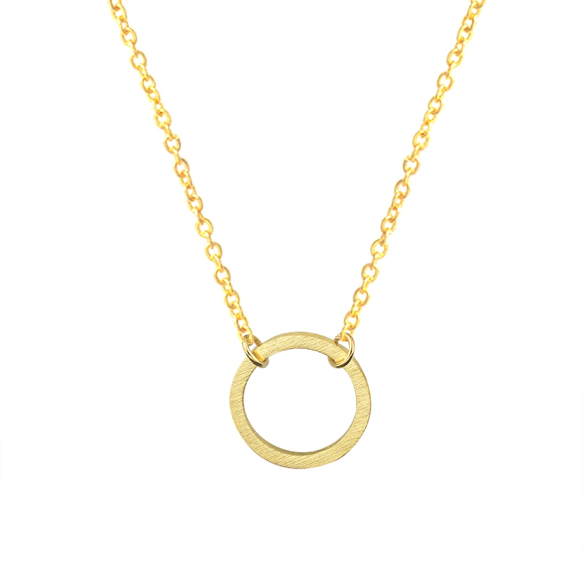 Gold stainless steel circle necklace