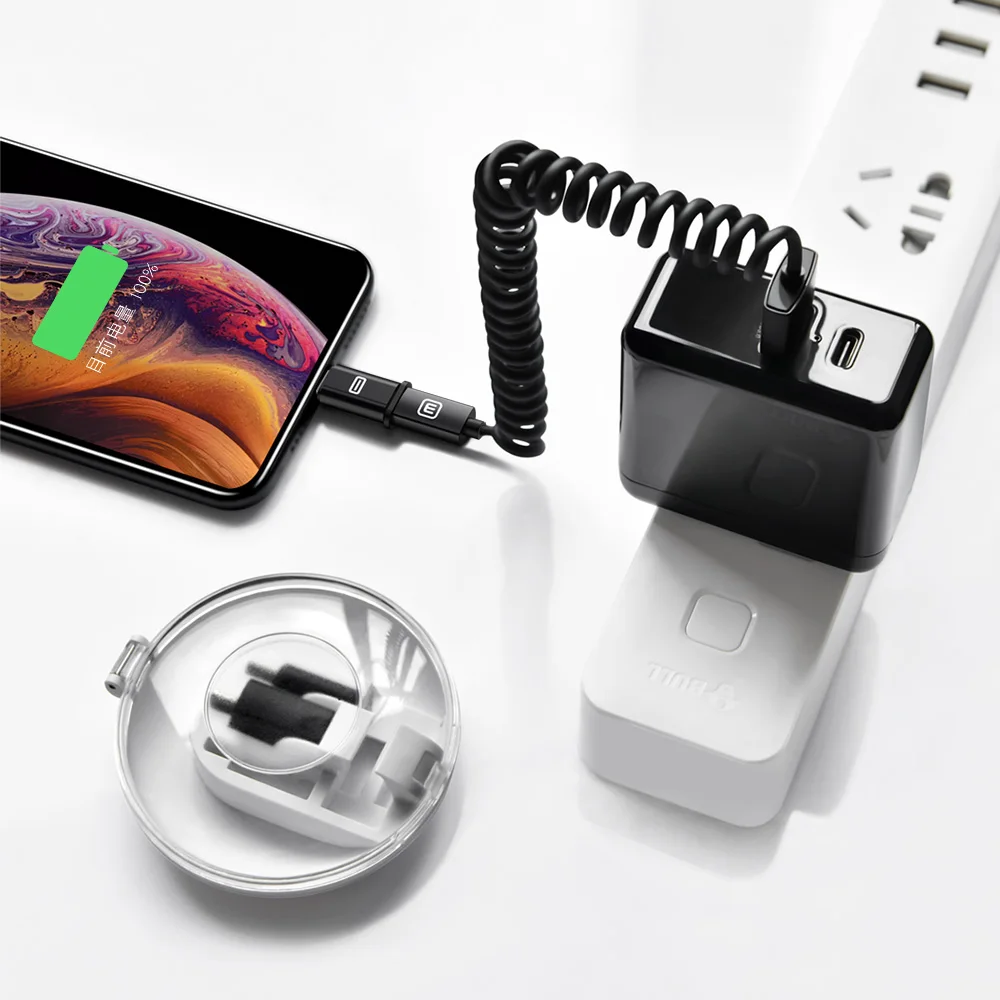 Чехол USB 6 в 1 type C USB кабель для iPhone XS Max XS Micro кабель для Xiaomi huawei samsung пружинный зарядный кабель