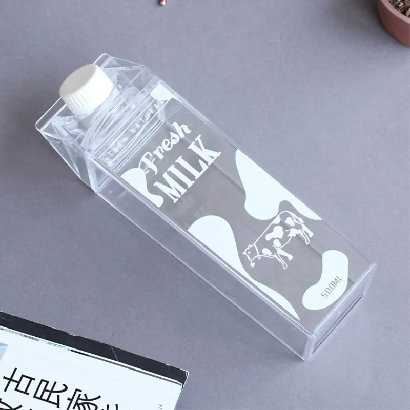 500 мл Классический молоко коровье молоко кружка молоко коробка сок, кофе кружки для путешествий и cupsplastic Портативный бутылки BPA бесплатно для девочек Малыш студент - Цвет: Белый