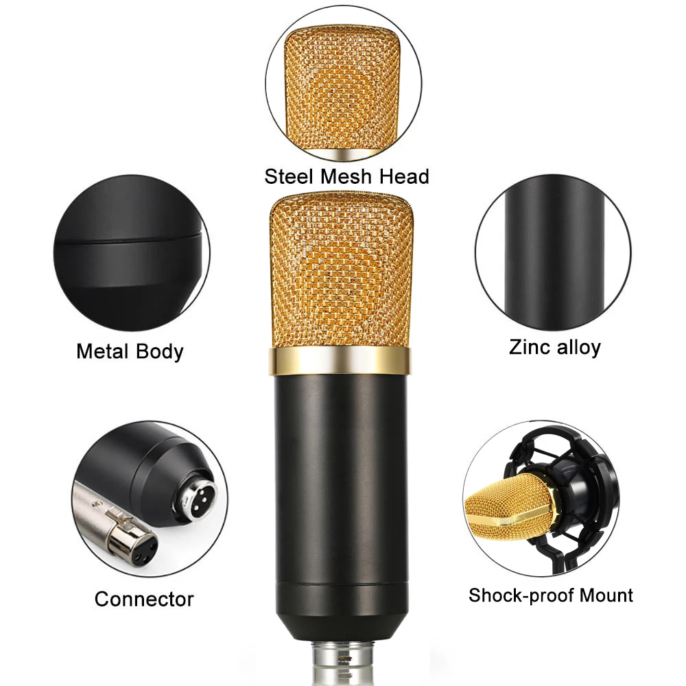Конденсаторный микрофон GEVO BM 700 для студийной записи проводной караоке с