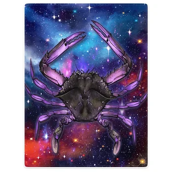 

HommomH Blanket Throw Comfort Warm Soft Plush Throw For Sofa Crab Galaxy Purple