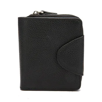 

2019 New casual style high quality purse unisex genuine leather short wallet crazy horse leather business wallets