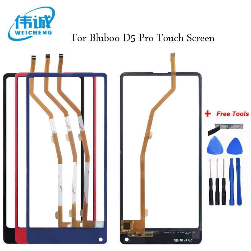 

WEICHENG Top quality For Bluboo D5 Pro Touch Screen Digitizer TouchScreen Front Glass Lens Sensor High Quality + Free Tools