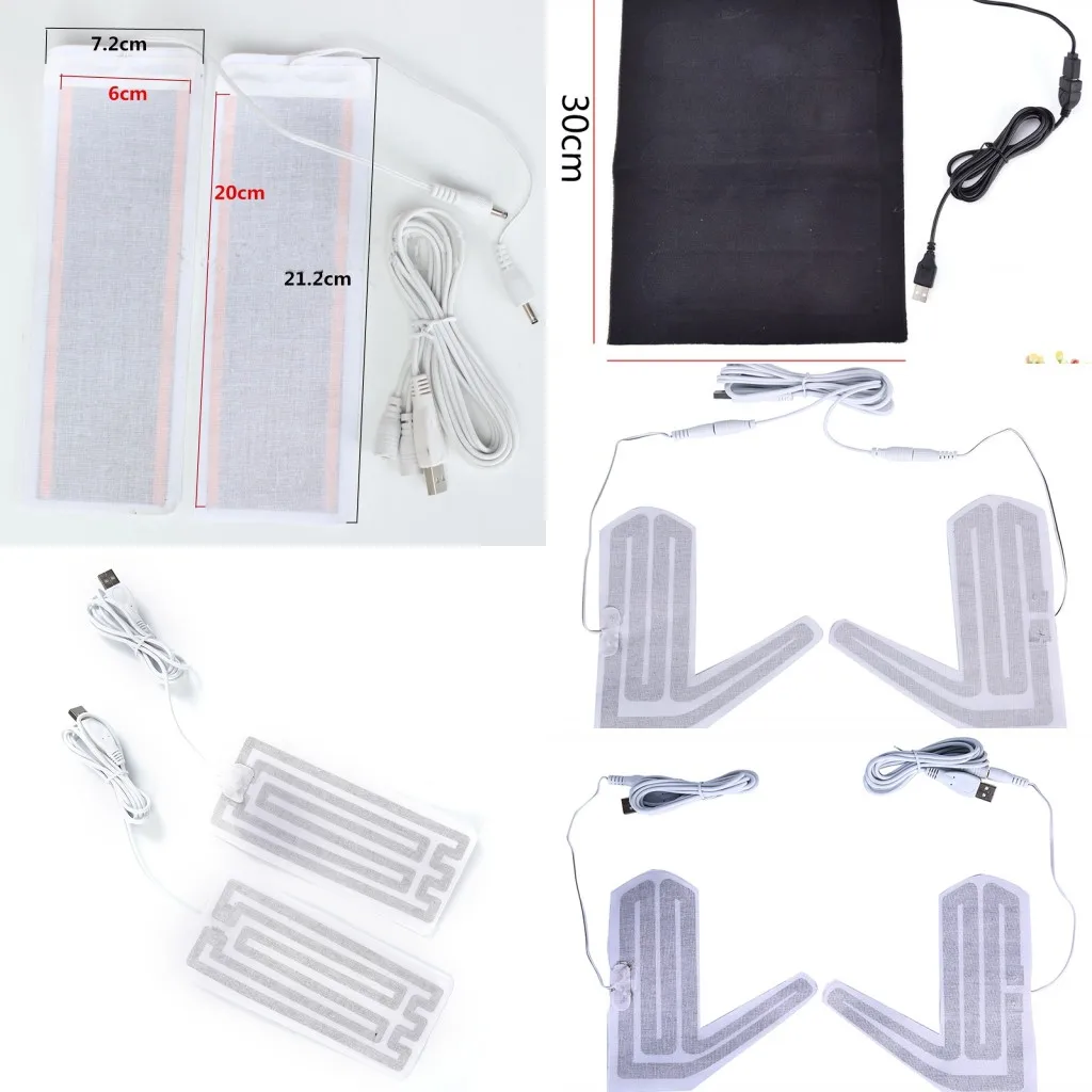 1 Pair 5V Carbon Fiber Heating Pad Hand Warmer USB Heating Film